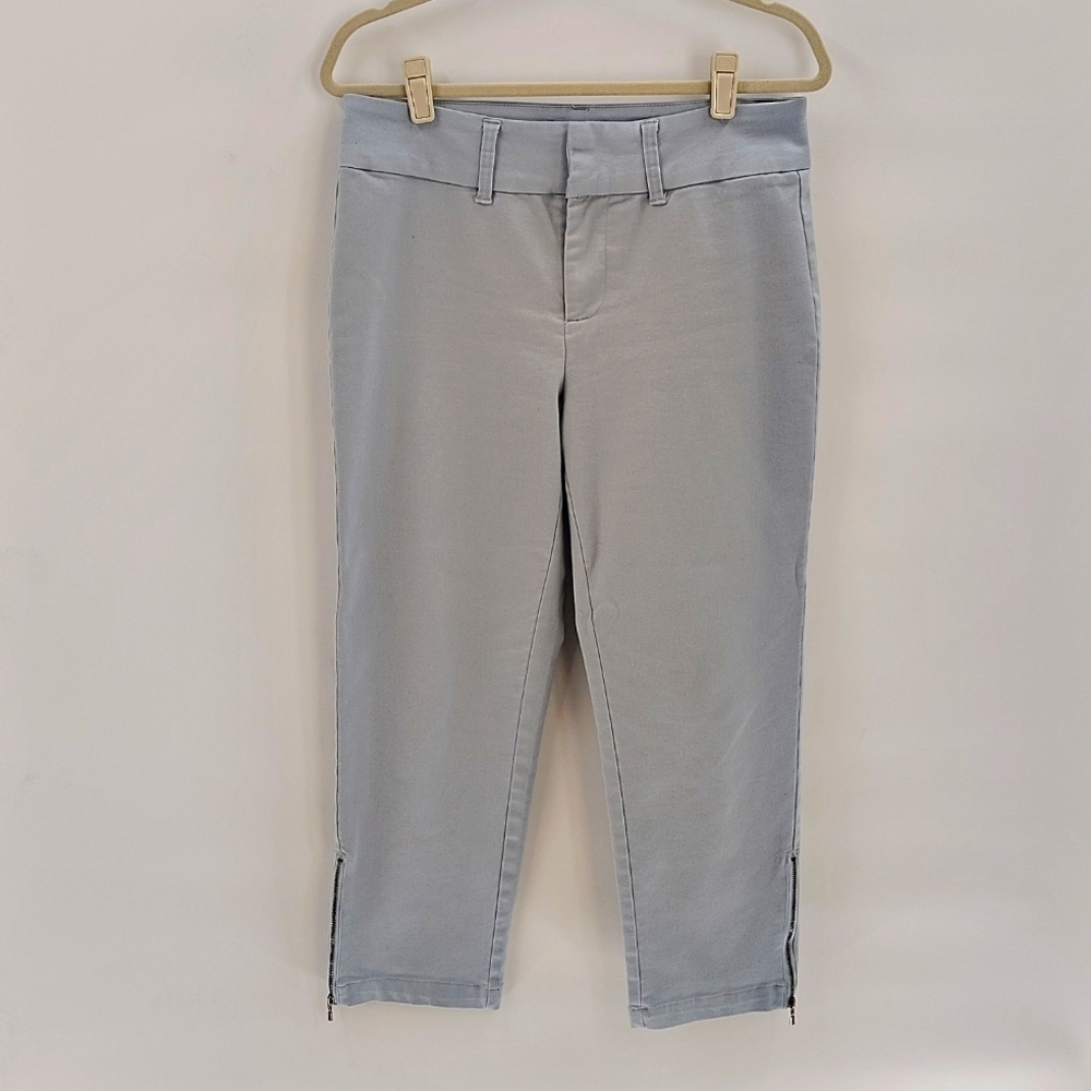Tinsel Liem Blue Capris with Sleek cropped 30 style zip ankle stretch mid rise